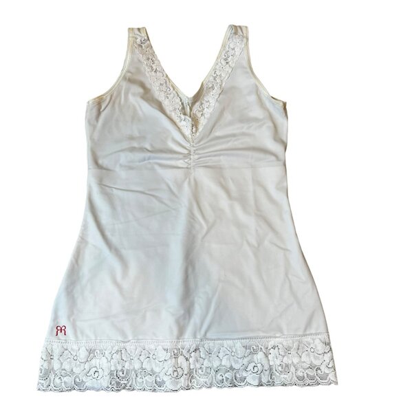 Ruby Ribbon White Lace Trim V-Neck Shapewear Cami Top Size 32 - Picture 1 of 5